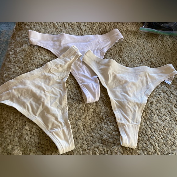Cacique Intimates & Sleepwear 3 Pairs Cacique Vintage Thongs White